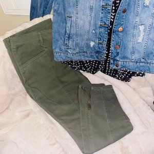 Just Fab Side Zip Twill Ankle Pant